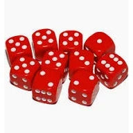 TTCombat | Dice Red Dice D6 20 | D6 Dice Blister Pack