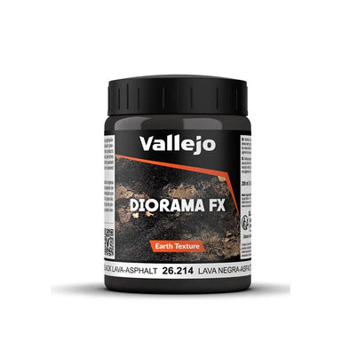 Vallejo | Black Lava-Asphalt | 200g / 200ml Basing Mix 26.214 | TTCombat | Miniature Kingdoms