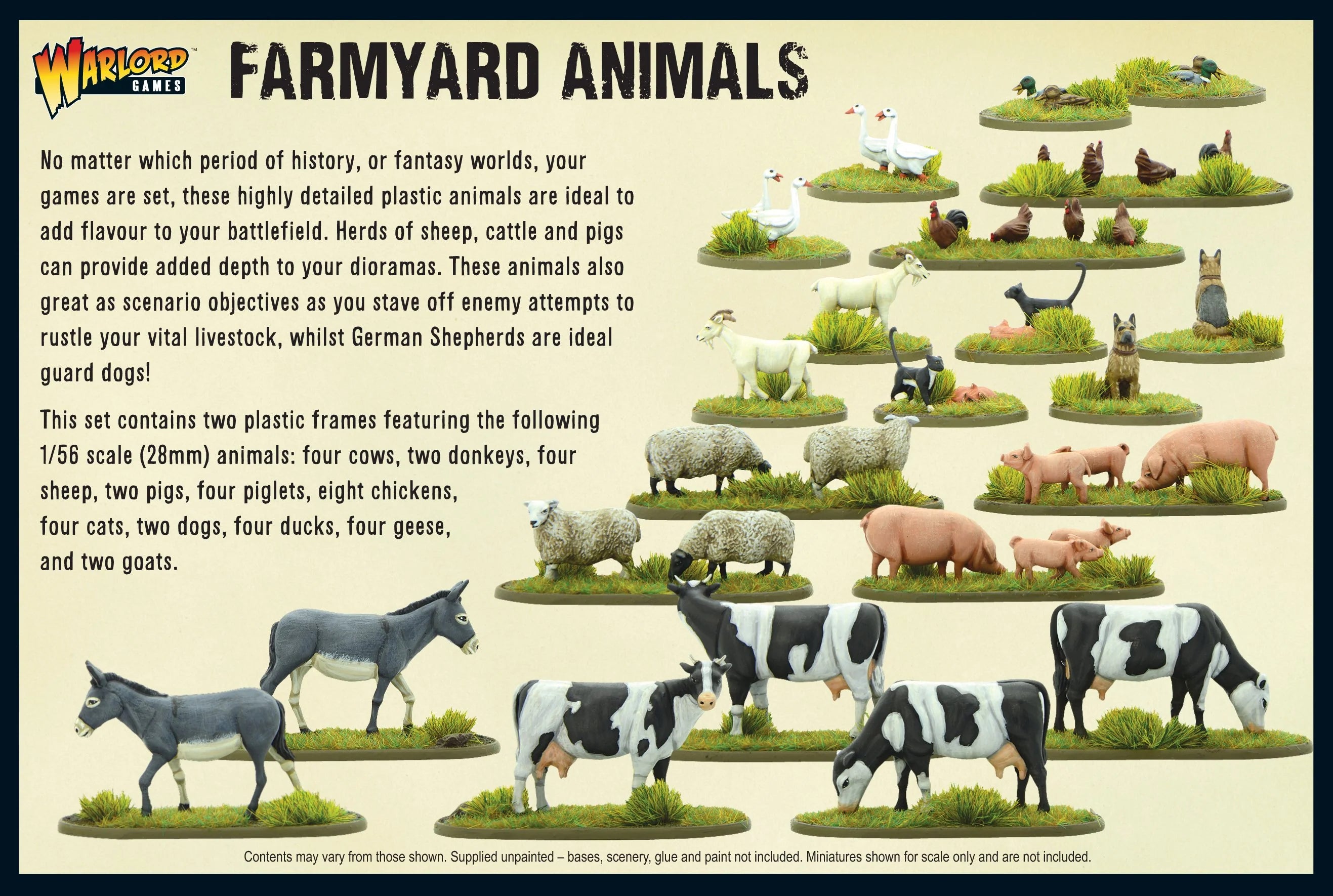 Bolt Action | Farmyard Animals | 28mm Plastic Terrain