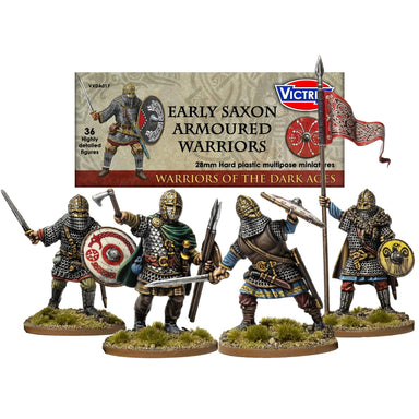 Victrix | Dark Ages Early Saxons Armoured Warriors | 28mm Plastic Unit | North Star Games | Miniature Kingdoms