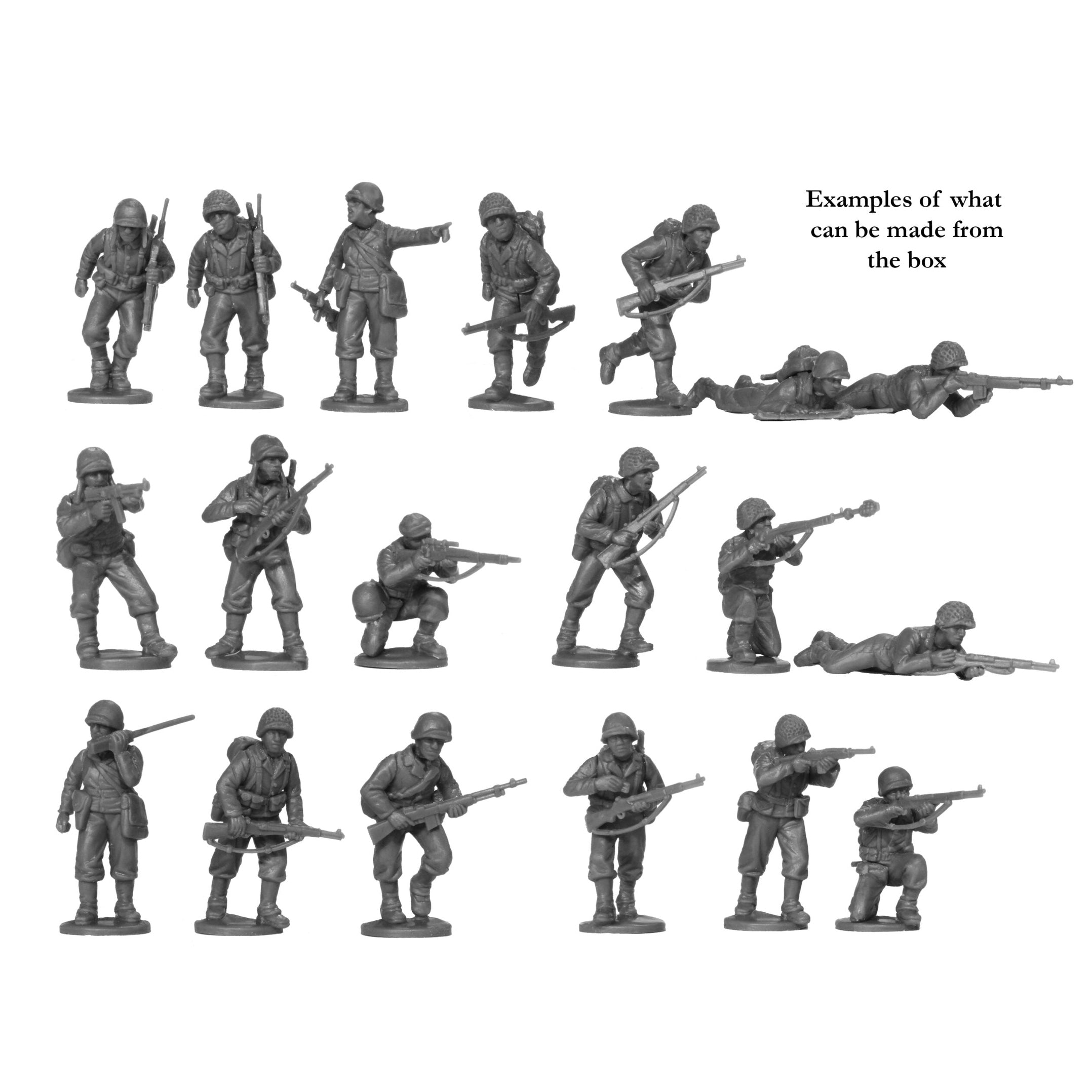 Perry Miniatures | World War 2 US Infantry 1942-1945 | 28mm Plastic Unit | North Star Games | Miniature Kingdoms