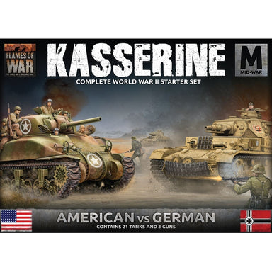 Flames of War | US vs Germans | Kasserine, US vs German | 15mm Plastic Starter | Battlefront | Miniature Kingdoms