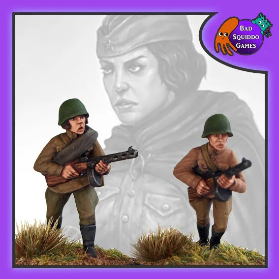 Women of WW2 | Soviet Infantry with SMG | 28mm Metal Blister Pack