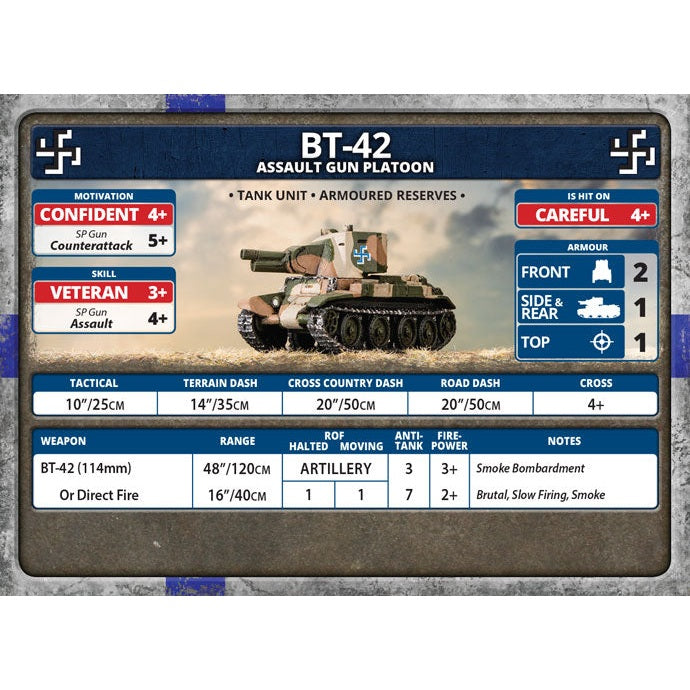 Flames Of War | Finnish | BT-42 Assault Gun | 15mm Metal Blister Pack