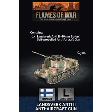 Flames Of War | Finnish | Landsverk Anti II Anti-Aircraft Gun | 15mm Resin Metal Blister Pack