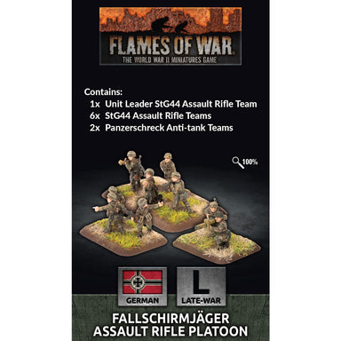 Flames Of War | German | Fallschirmjager Assault Rifle Platoon | 15mm Plastic Blister Pack