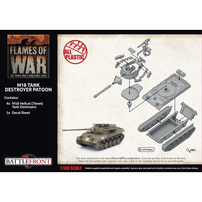 Flames of War | American M18 Tank Destroyer Platoon | 15mm Plastic Unit