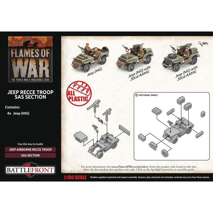 Flames of War | British Jeep Recce Troop - SAS Section | 15mm Plastic Unit