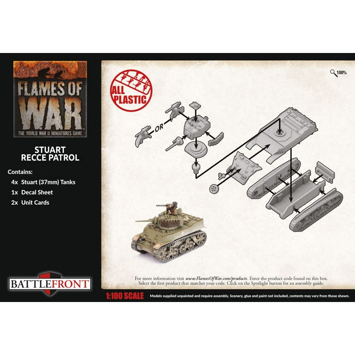 Flames of War | British | Stuart Recce Patrol | 15mm Plastic Unit