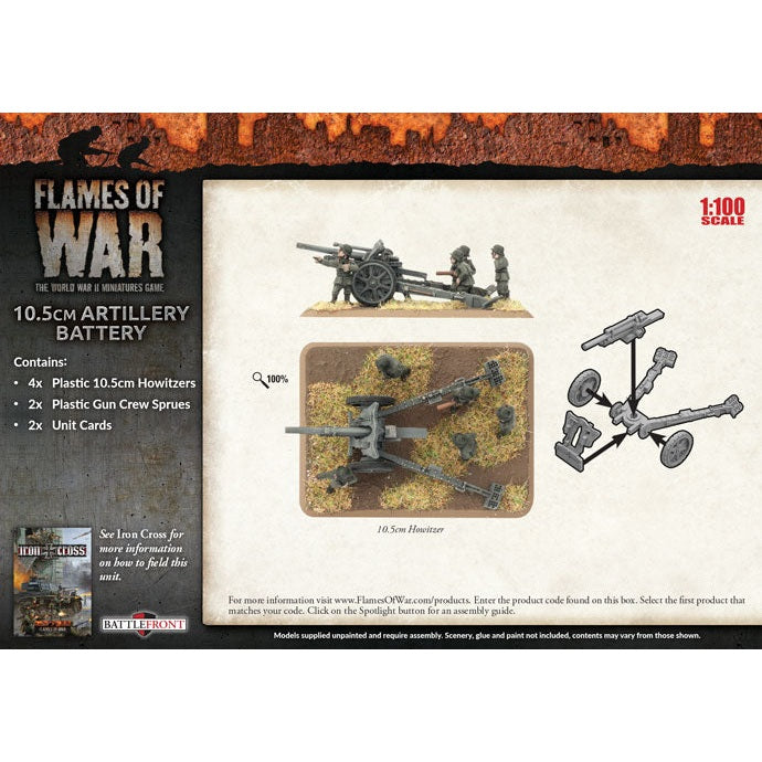 Flames of War | German | 10.5cm Artillery Battery | 15mm Plastic Unit