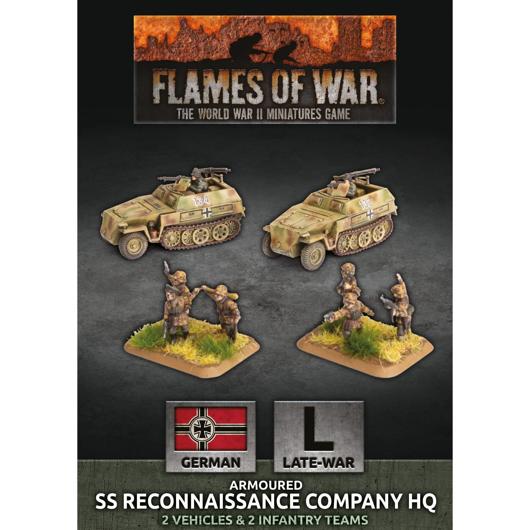 Flames of War | German SS Reconnaissance Company HQ | 15mm Plastic Unit