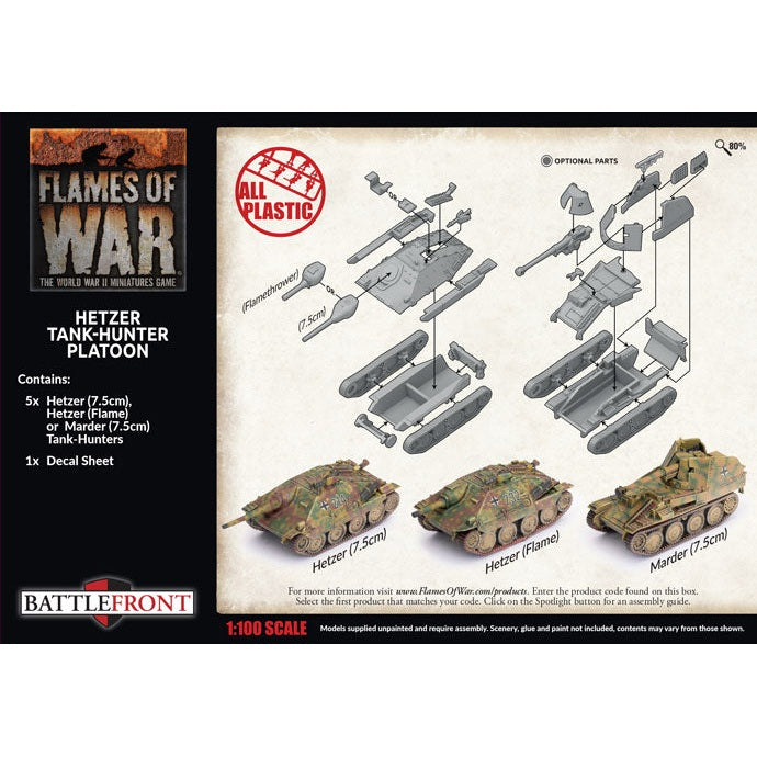 Flames of War | German | Hetzer Tank Hunter | 15mm Plastic Unit