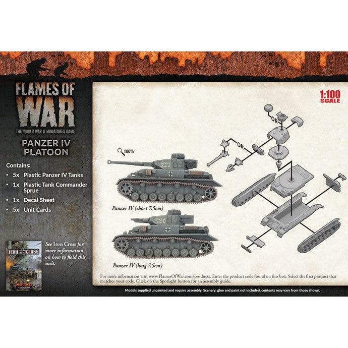 Flames of War | German Panzer IV Platoon | 15mm Plastic Unit