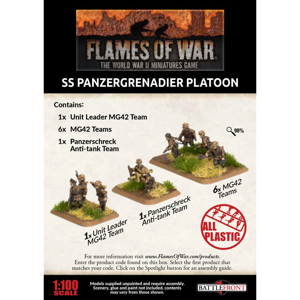 Flames of War | German SS Panzergrenadier Platoon | 15mm Plastic Unit