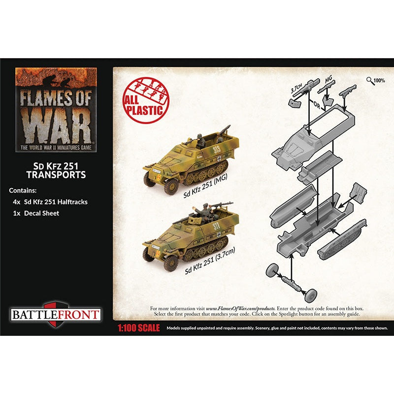 Flames of War | German | Sd Kfz 251 Transports | 15mm Plastic Unit