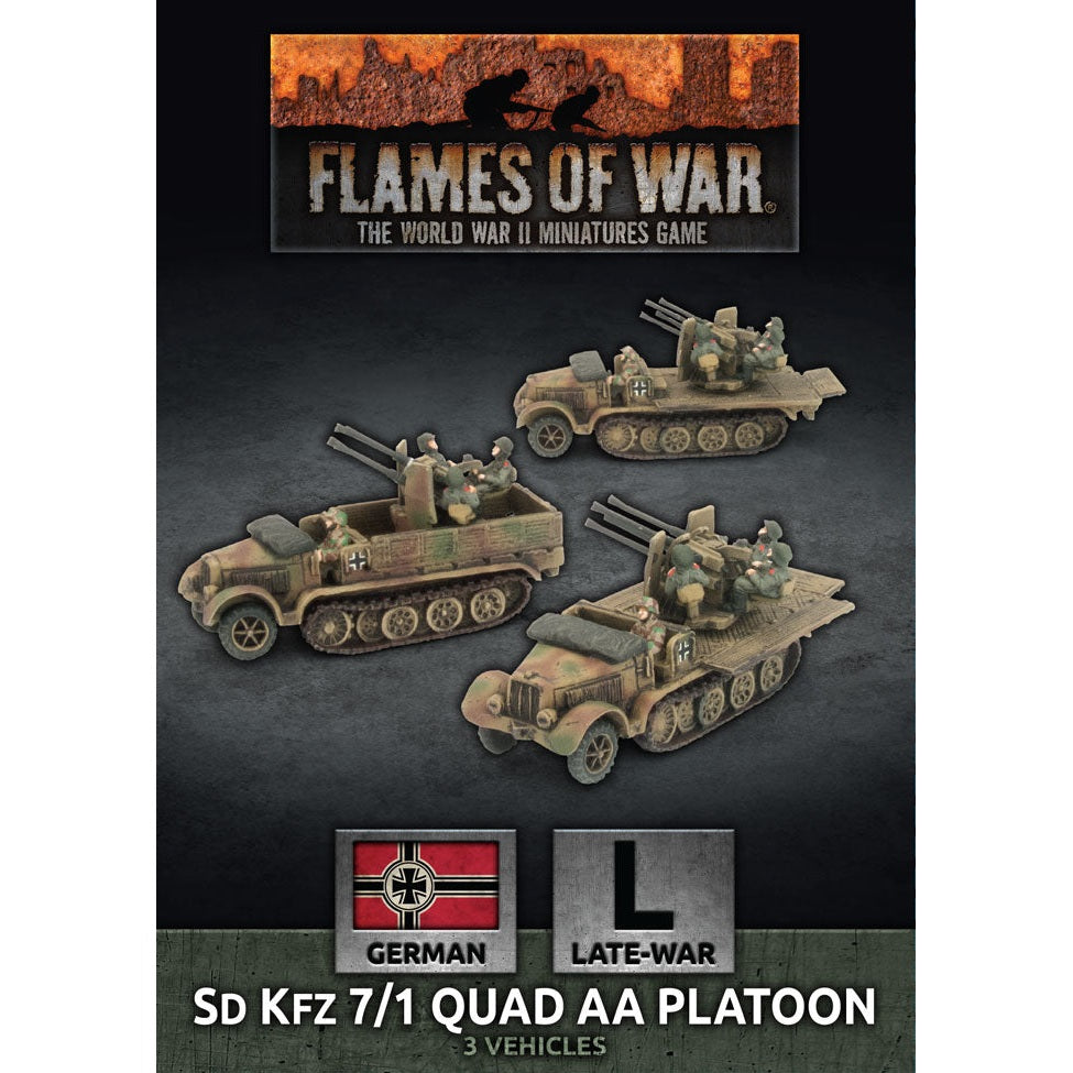 Flames of War | German Sd Kfz 7/1 Quad AA Platoon | 15mm Resin / Metal Unit