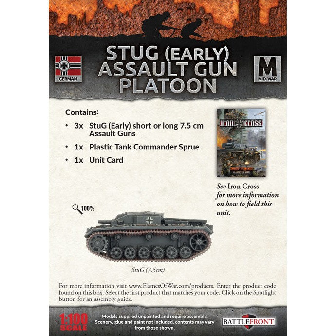 Flames of War | German Stug Early Assault Gun Platoon | 15mm Resin / Metal Unit
