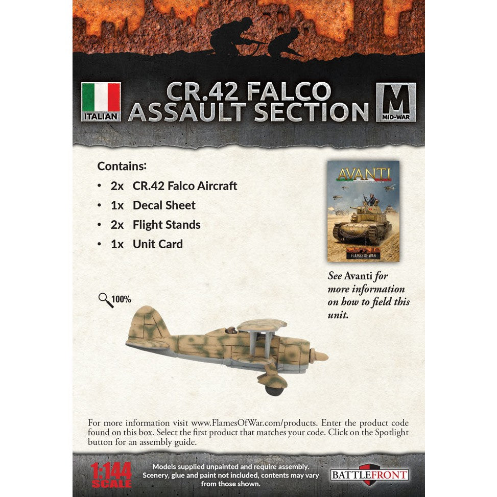 Flames of War | Italian | CR.42 Falco Assault Section | 15mm Metal Unit