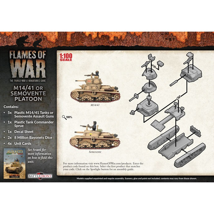 Flames of War | Italian | M14/41 or Semovente Platoon | 15mm Plastic Unit