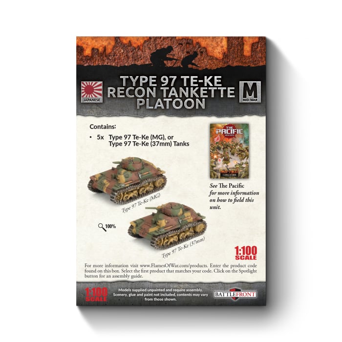 Flames of War | Japanese | Type 97 Te-Ke Tankette | 15mm Resin / Metal Unit