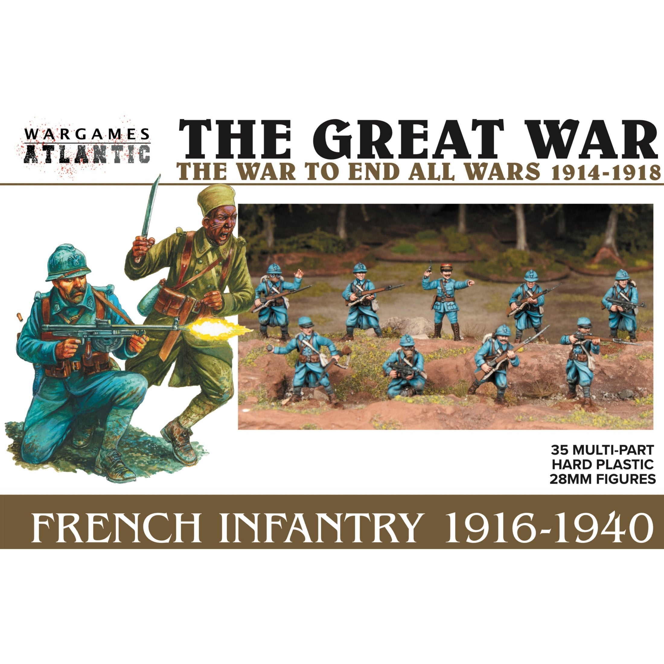 The Great War | French Infantry 1916-1940 | Plastic Unit | Wargames Atlantic | Miniature Kingdoms