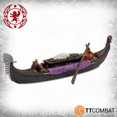 Tabletop Scenics | Streets Of Venice Funerery Gondola | 28mm Resin Blister Pack | TTCombat | Miniature Kingdoms