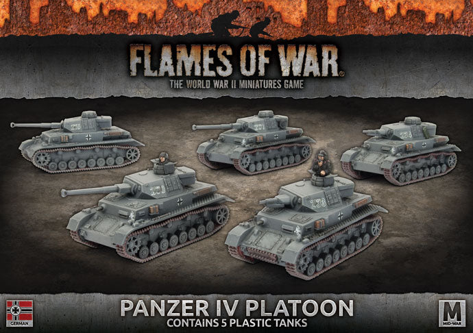 Flames of War | German Panzer IV Platoon | 15mm Plastic Unit