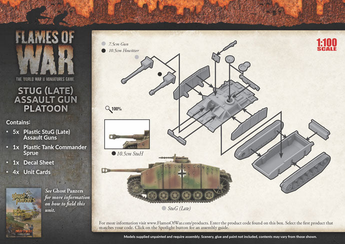 Flames of War | German Stug Late Assault Gun Platoon | 15mm Plastic Unit