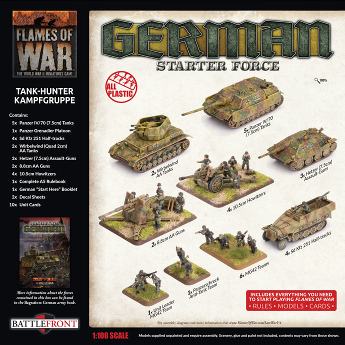 Flames of War | German | German "Tank-Hunter Kampfgruppe" Army | 15mm Plastic Starter | Battlefront | Miniature Kingdoms