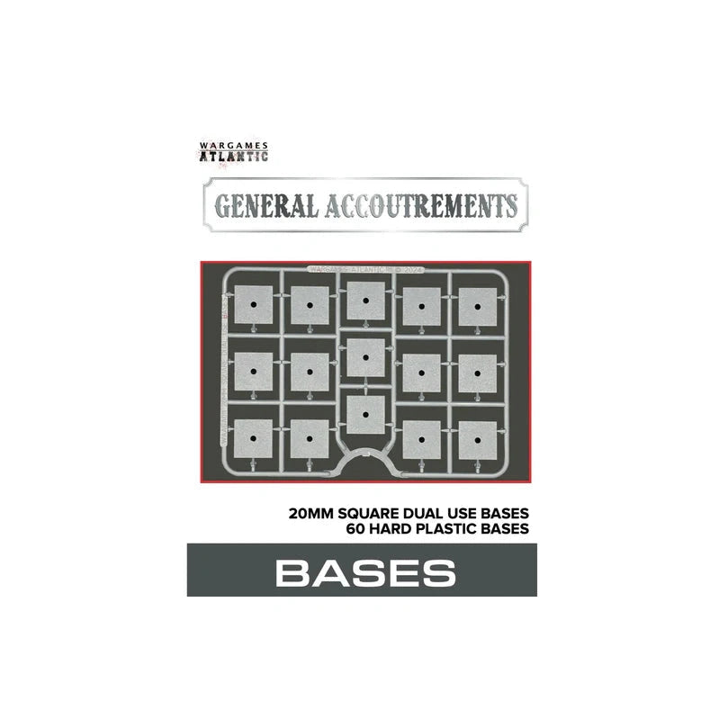 Wargames Atlantic | General Accoutrements | 20mm Square Dual Use Bases | Plastic Unit