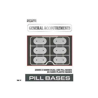 Wargames Atlantic | General Accoutrements | 25mm x 50mm Pill Dual Use Bases | Plastic Unit