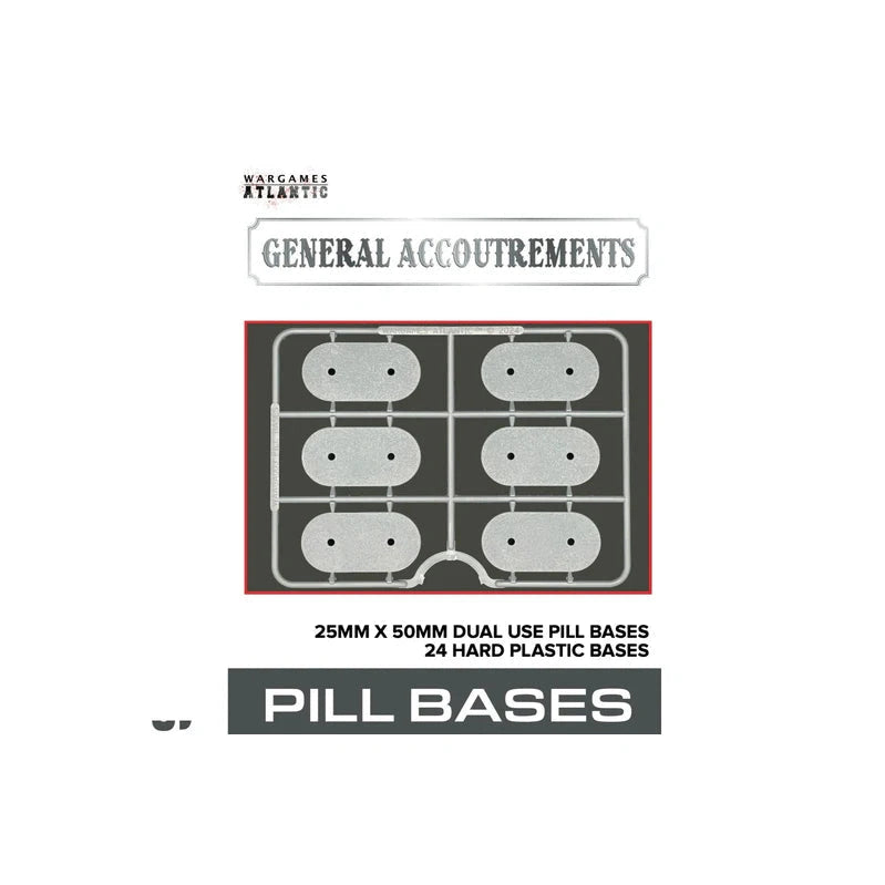 Wargames Atlantic | General Accoutrements | 25mm x 50mm Pill Dual Use Bases | Plastic Unit