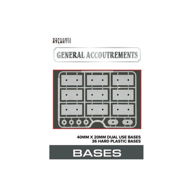 Wargames Atlantic | General Accoutrements | 40mm x 20mm Dual Use Bases | Plastic Unit