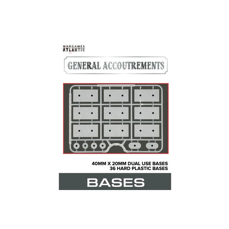 Wargames Atlantic | General Accoutrements | 40mm x 20mm Dual Use Bases | Plastic Unit