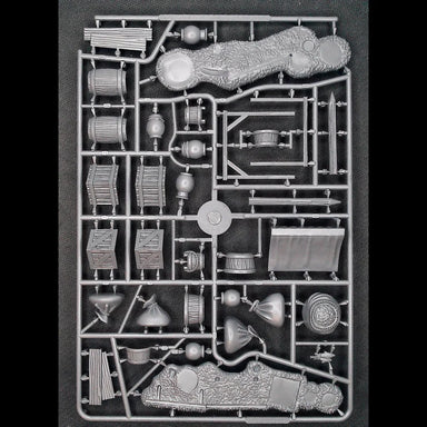 General Accoutrements | Markets & Barricades | 2 x 28mm Sprues