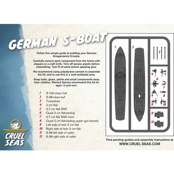 Cruel Seas | Kriegsmarine S-Boat Flotilla | 1/300th Resin Unit