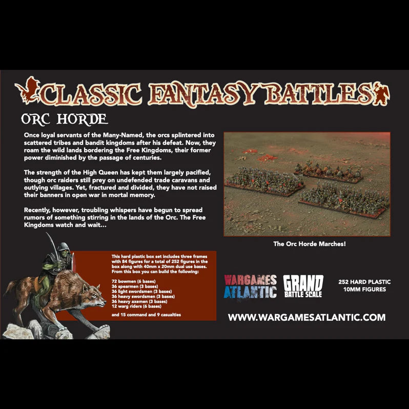 Wargames Atlantic | Grand Battle Scale | Classic Fantasy Battles | Orc Horde | Plastic Unit