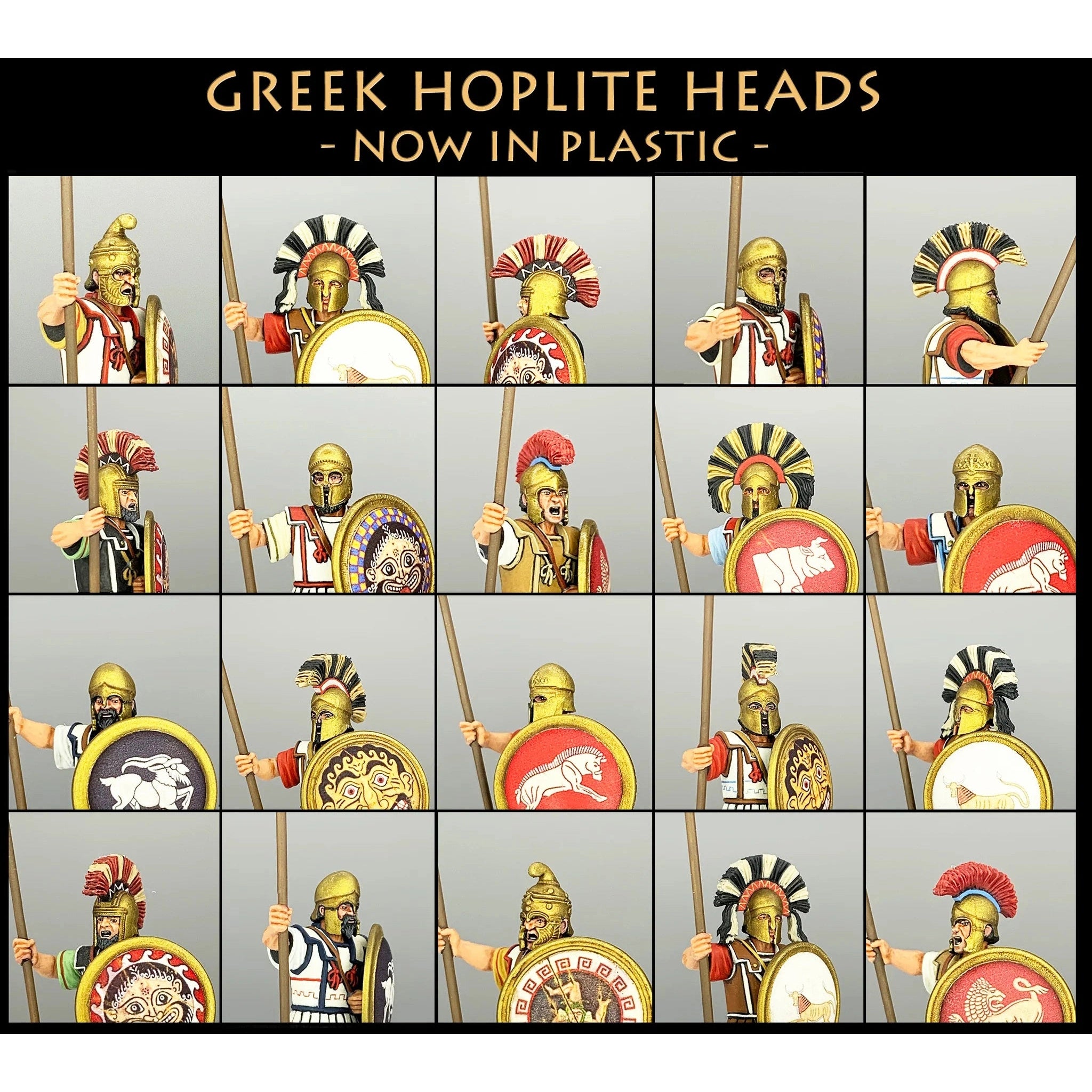 Victrix | Ancients Greek Hoplite Heads | 28mm Plastic Unit | North Star Games | Miniature Kingdoms