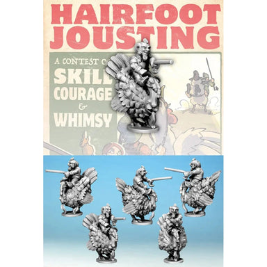 Hairfoot Jousting | Hairfoot Jouster Riding a Turkey | 28mm Metal Blister Pack