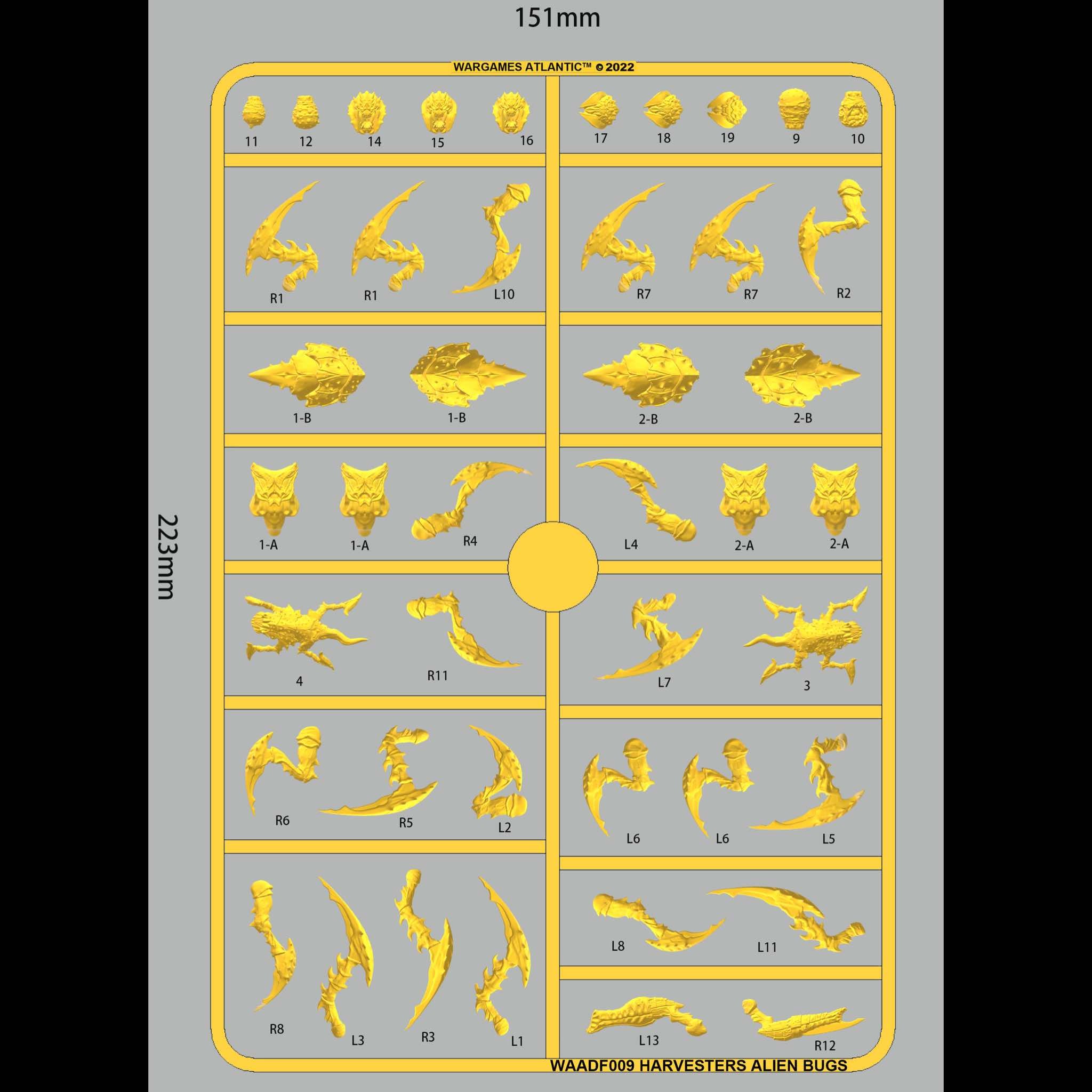 Death Fields | Harvester Alien Bugs | Plastic Unit | Wargames Atlantic | Miniature Kingdoms