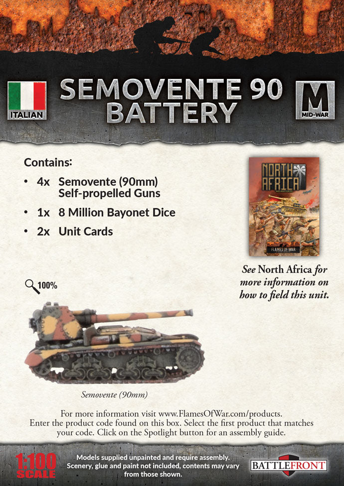 Flames of War | Italian Semovente 90 Battery | 15mm Resin / Metal Unit