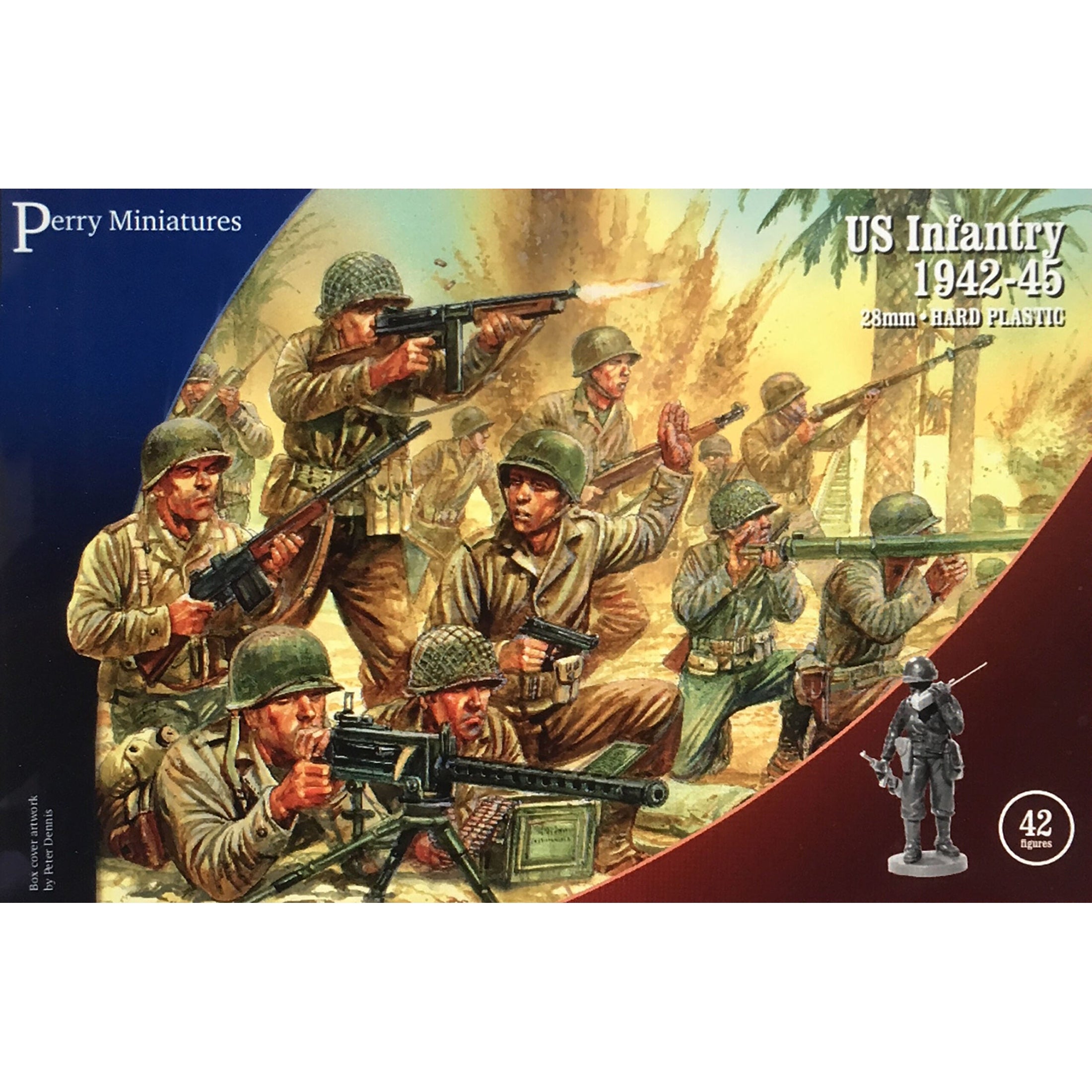 Perry Miniatures | World War 2 US Infantry 1942-1945 | 28mm Plastic Unit | North Star Games | Miniature Kingdoms