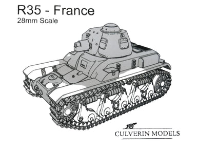 Culverin Models | French R35 Tank | 28mm Scale | 3d Printed Resin