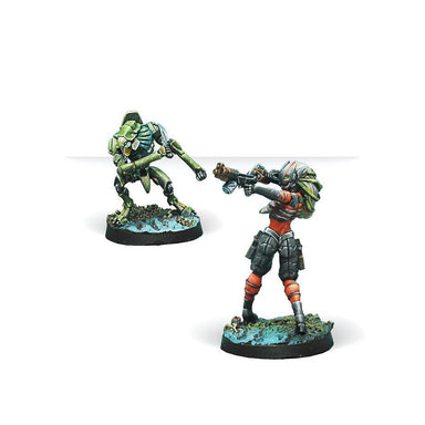 Infinity | Combined Army Raicho Pilot & Scindron Ancillary Remote Unit | 28mm Metal Blister Pack