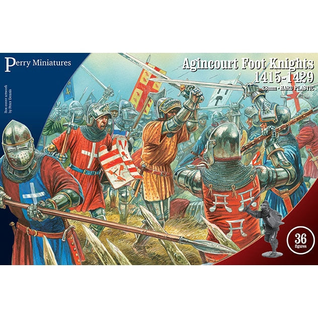 Perry Miniatures | HYW Agincourt Foot Knights 1415-1429 | 28mm Plastic Unit | North Star Games | Miniature Kingdoms