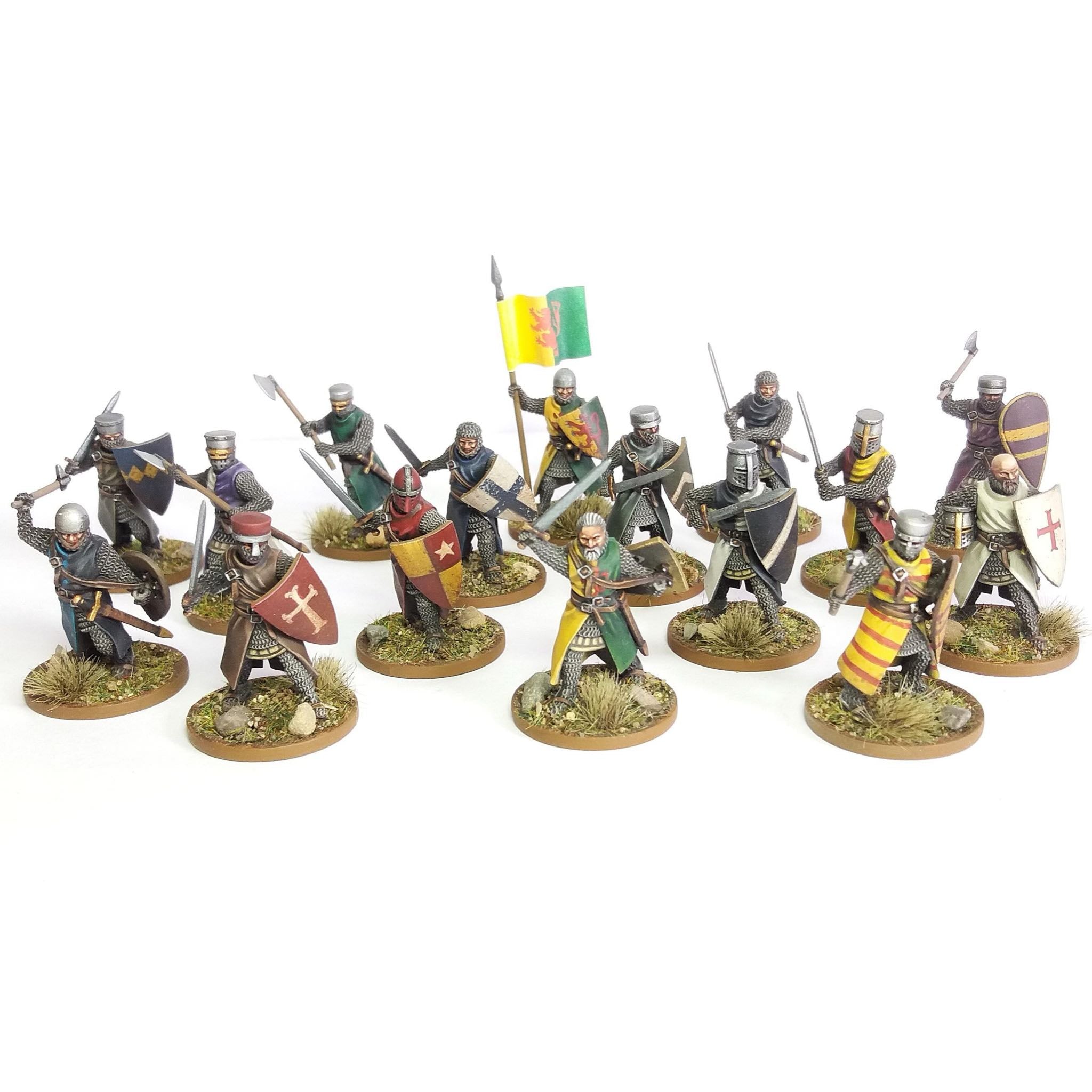 Age Of Chivalry | Foot Knights 1150-1320 | 28mm Plastic Unit | Wargames Atlantic | Miniature Kingdoms