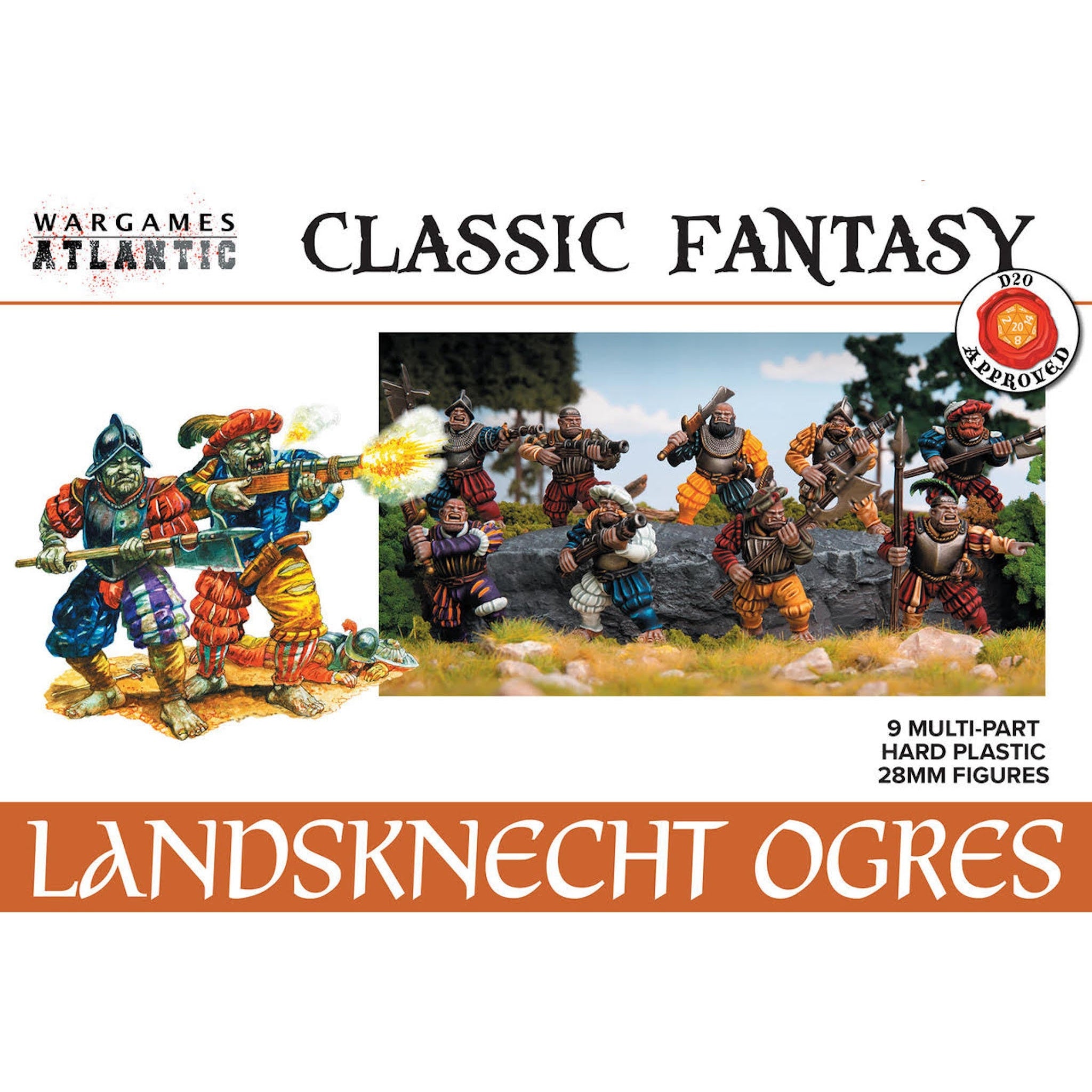 Classic Fantasy | Landsknecht Ogres | Plastic Unit | Wargames Atlantic | Miniature Kingdoms