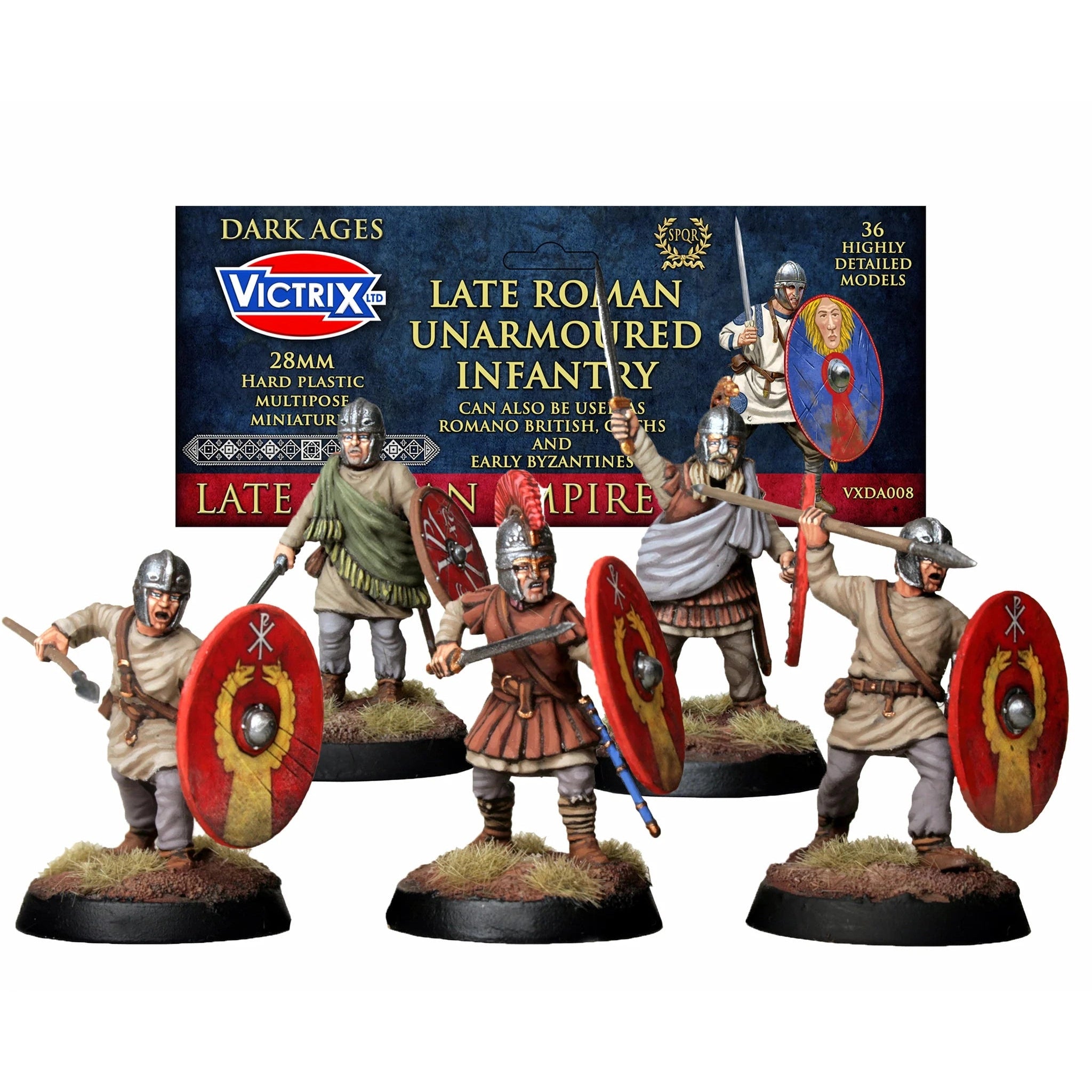 Victrix | Dark Ages Late Roman Unarmoured Infantry | 28mm Plastic Unit | North Star Games | Miniature Kingdoms