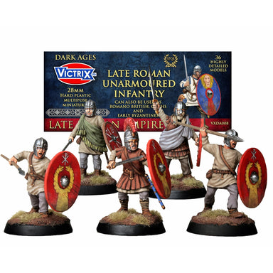 Victrix | Dark Ages Late Roman Unarmoured Infantry | 28mm Plastic Unit | North Star Games | Miniature Kingdoms