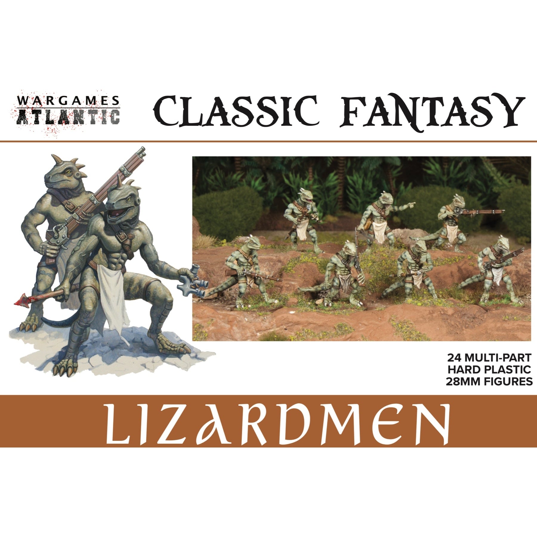 Classic Fantasy | Lizardmen | Plastic Unit | Wargames Atlantic | Miniature Kingdoms